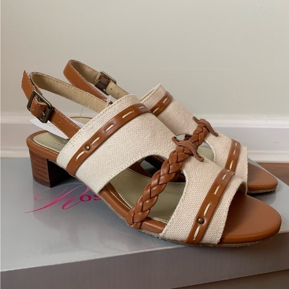 ROS HOMMERSON Textile and Genuine Leather Sandals 6 Narrow NEW - Picture 3 of 8